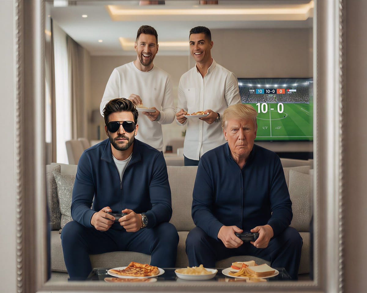 Hyper-realistic Living Room Football Scene Prompt