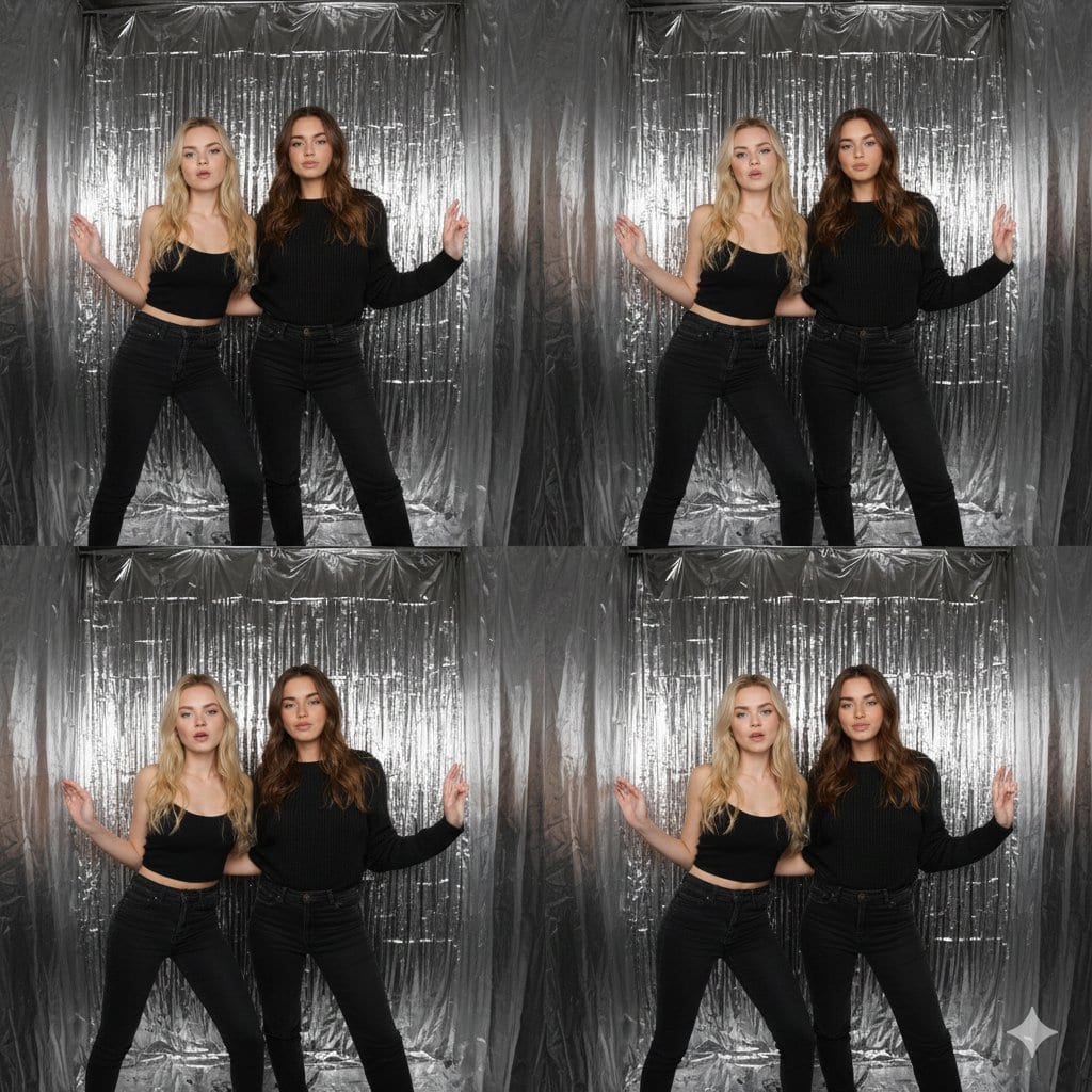 iPhone-Realistic Photobooth Collage (2x2 Grid)