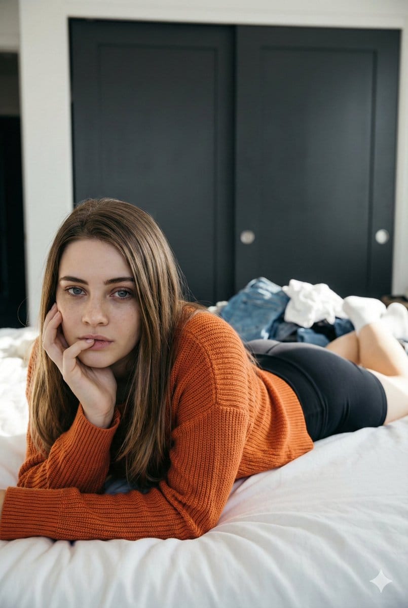 Josephine Langford Casual Bedroom Portrait