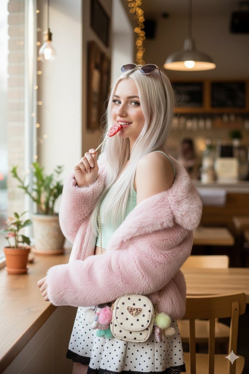 Kawaii Y2K Lollipop Portrait