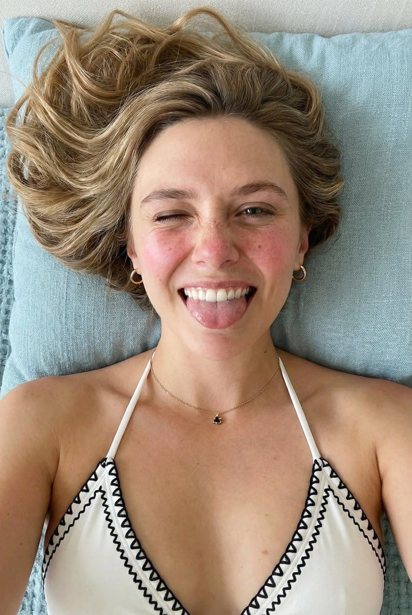 Overhead Playful Portrait (Blonde Hair Variant)