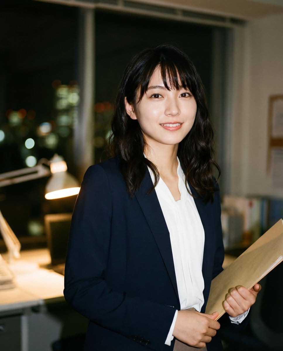 Photo-realistic Candid Portrait of a Japanese Office Lady (OL)