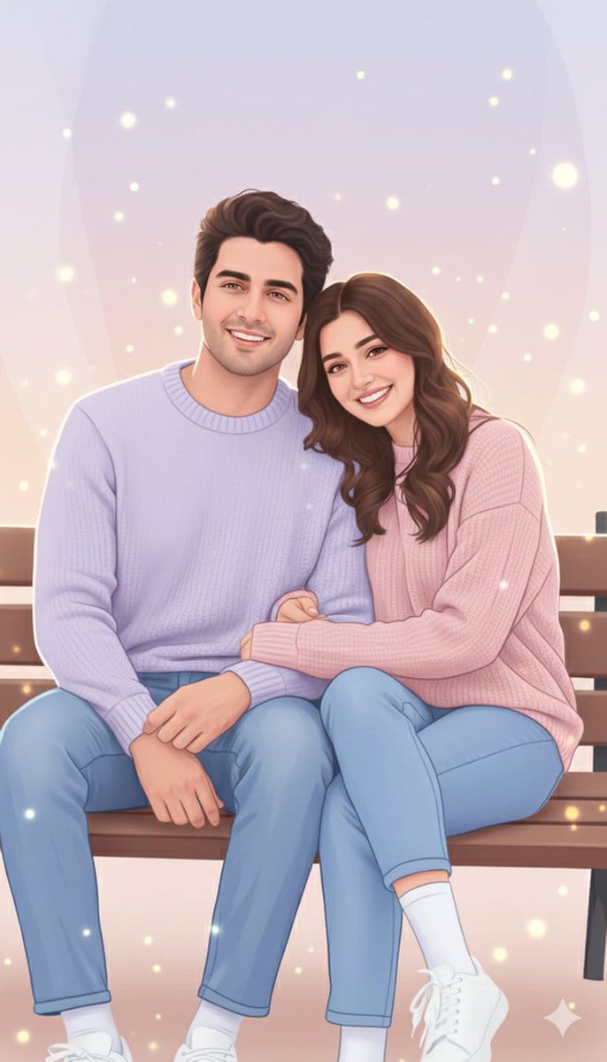 Romantic Pastel Illustration with Strict Identity Lock