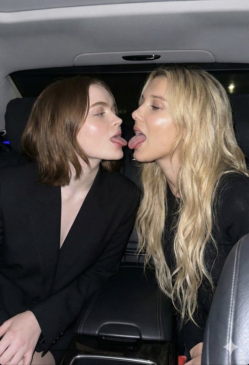 Sadie Sink and Millie Bobby Brown Candid Flash Photo Prompt