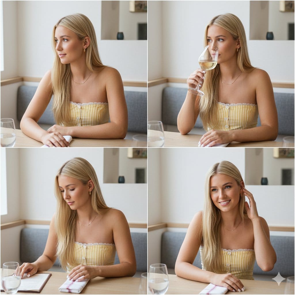 Summer Lifestyle Editorial Collage in Restaurant