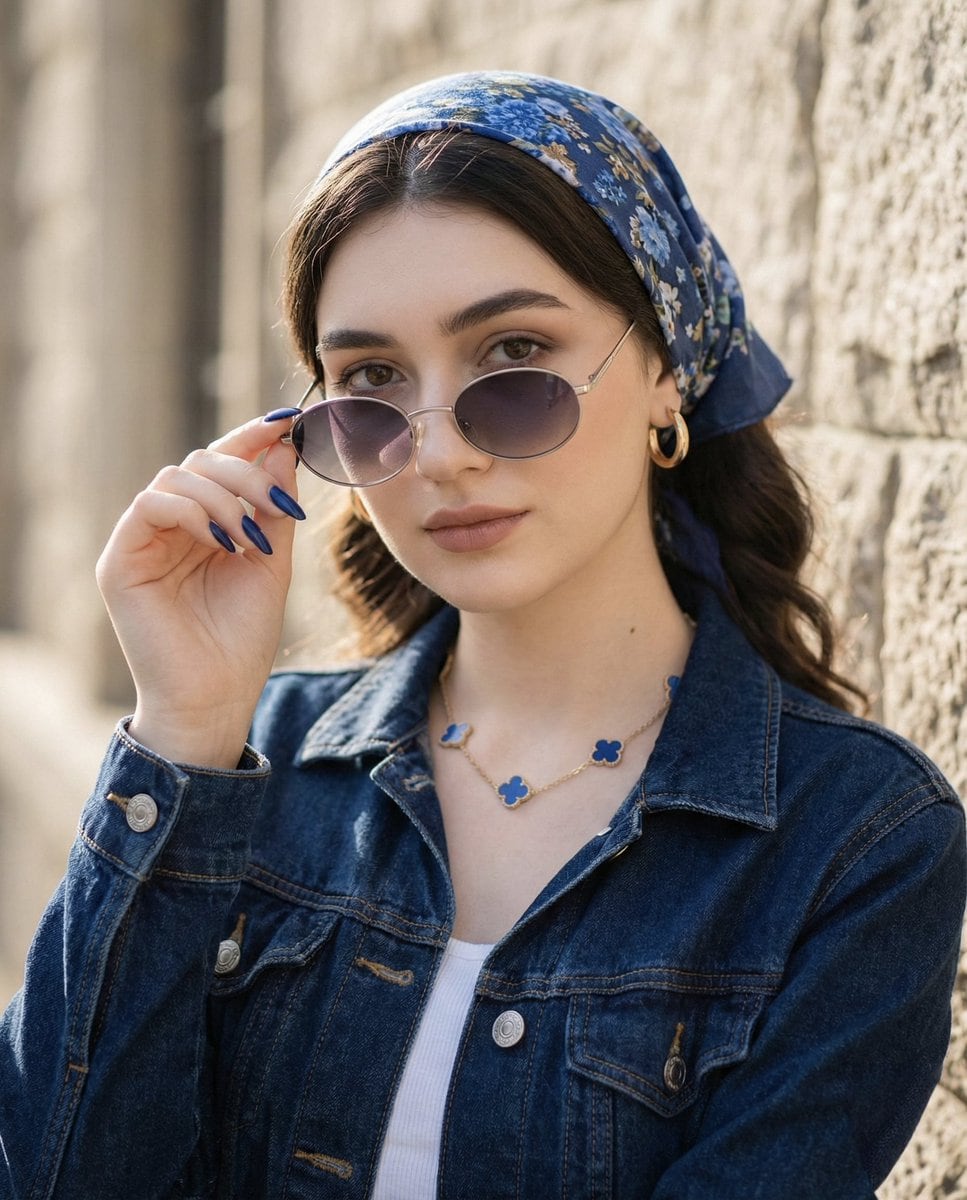 Tight Medium Close-up Portrait with Vintage Accessories