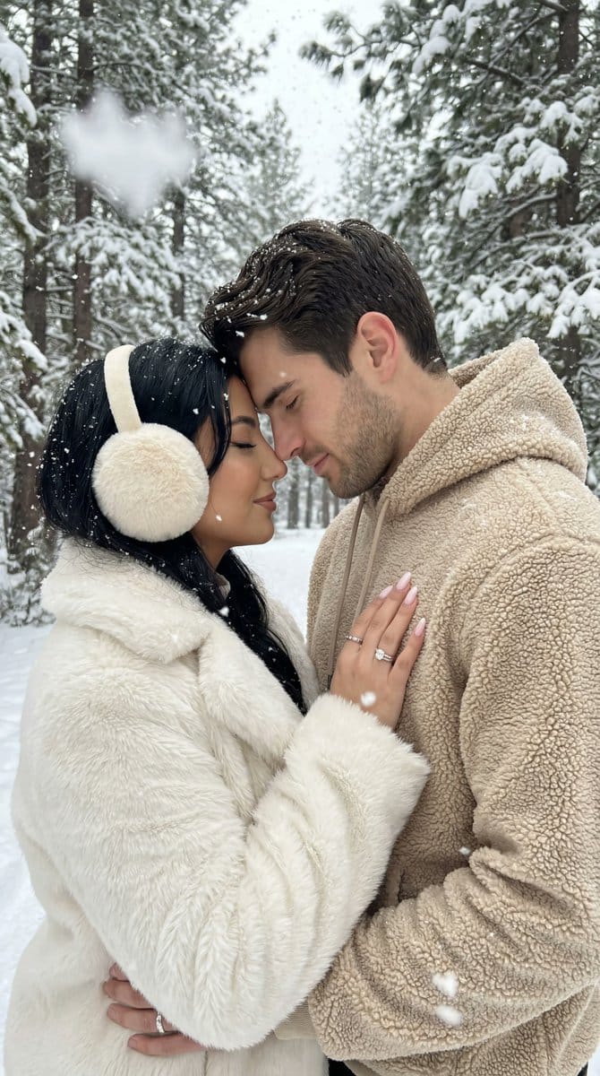 Ultra-Photorealistic Winter Romance Portrait (JSON Format)