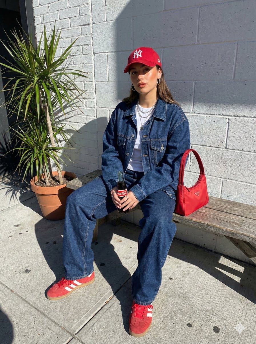 Urban Street Fashion Portrait with Vintage Accents