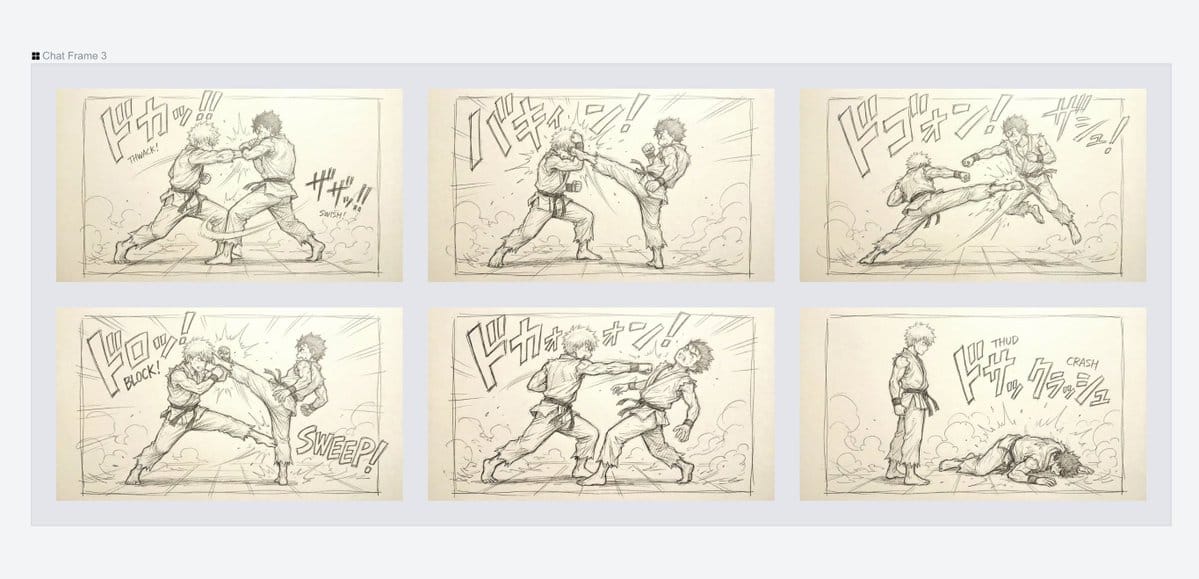 Varied Combat Scene Rough Sketch Prompt