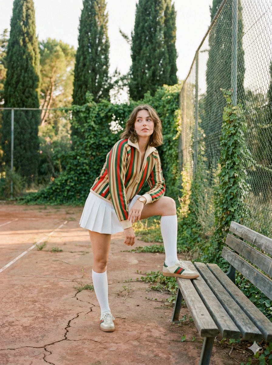 Vintage Tennis Editorial Shot Prompt