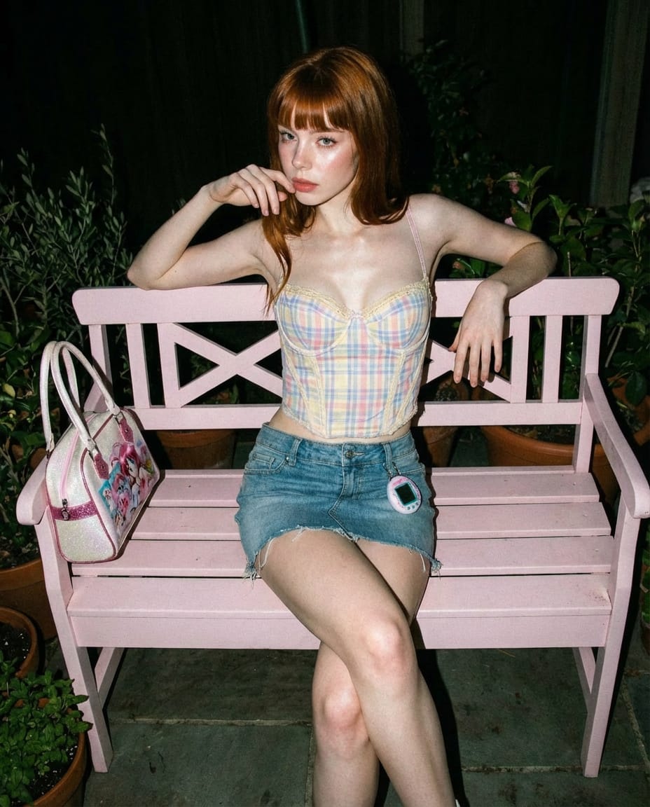 Y2K Nighttime Fashion Editorial with Direct Flash